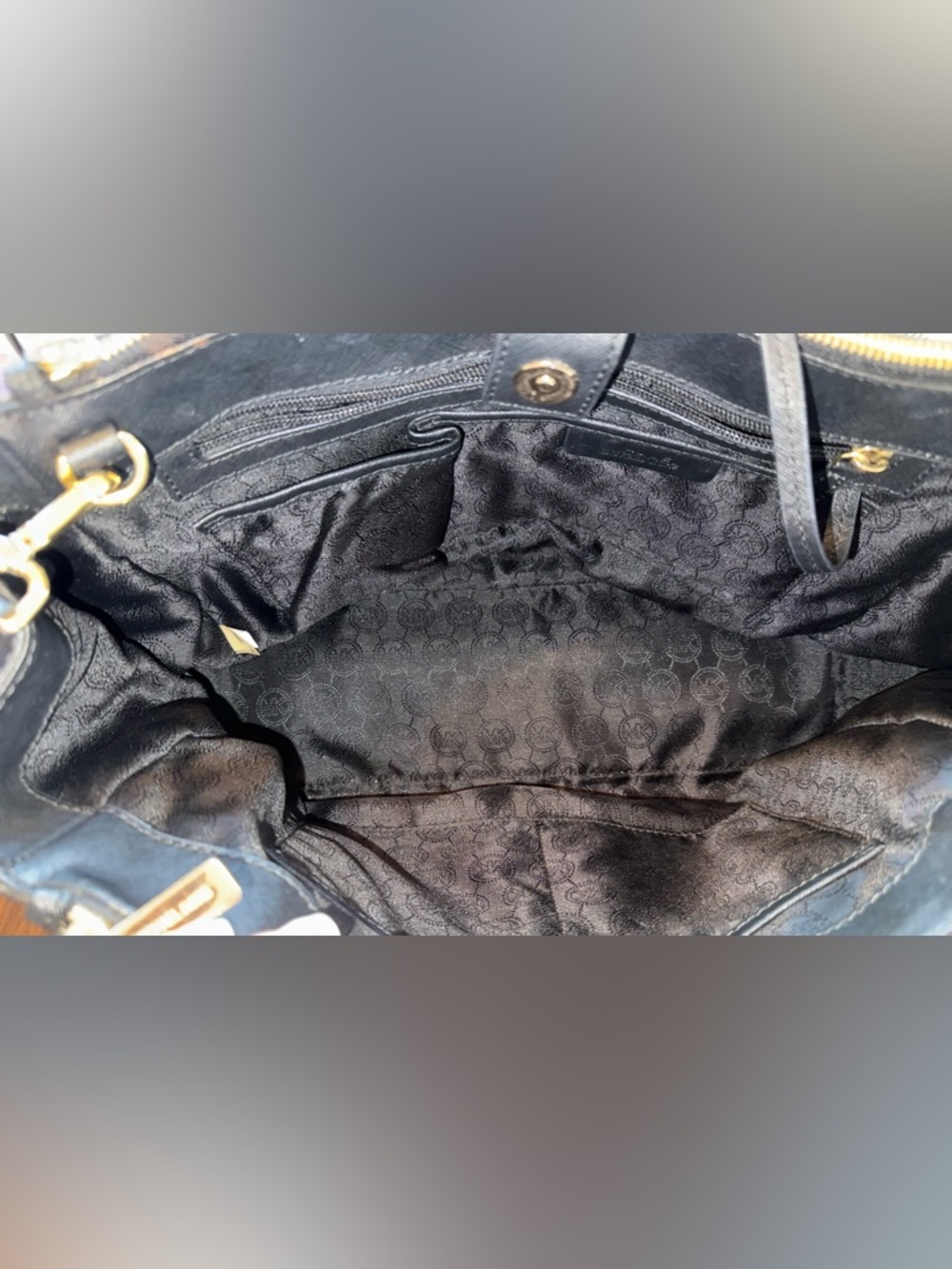 ** FAIR CONDITION- CALLOUTS **Michael Kors Black Leather Satchel - Picture 14 of 16